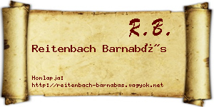 Reitenbach Barnabás névjegykártya